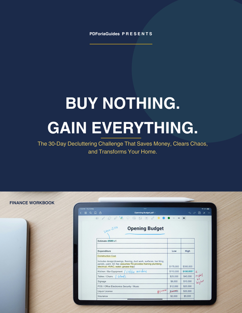 Decluttering challenge printable workbook with 30-day plan